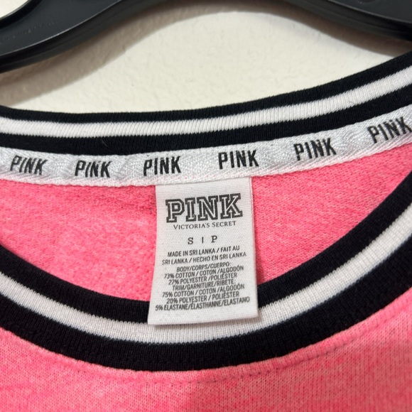 Victoria's Secret PINK Neon Hot Pink Varsity Crewneck Spirit Jersey Pullover - Picture 2 of 8